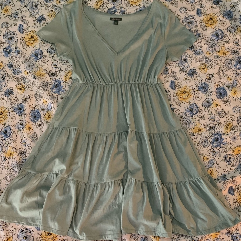 sage green mini dress